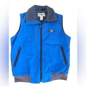 Woman’s vintage L.L.Bean fleece-lined vest a blue nylon shell full zip Medium
